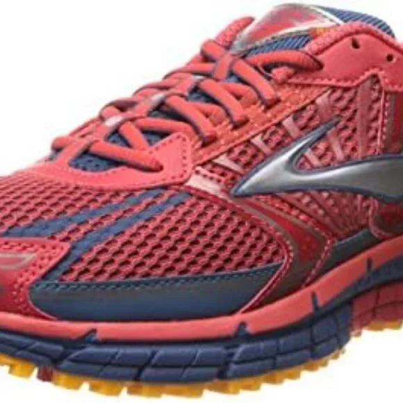 Brooks Red and Yellow Athletic Shoes with Cushioned Midsole - Picture 2 of 8